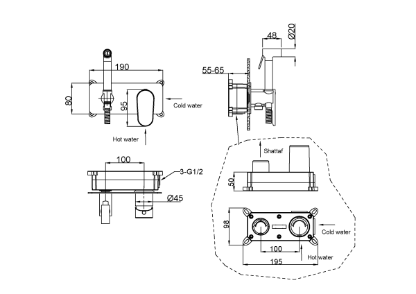 Гигиенический душ Boheme Spectre 457-NB