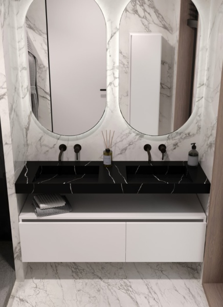 Раковина 140 см ArmadiArt Flat 859-140-NM продается только в комплекте с тумбой