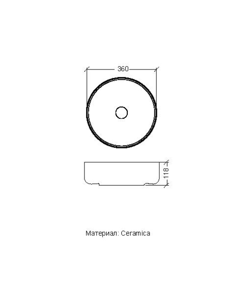 Раковина накладная Ø36 см ArmadiArt Vallessi 884-WG