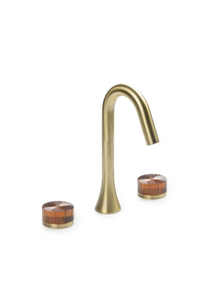Смеситель из стены SWAN на 3 отв. MATT GOLD STELLA AMBER 153-MG-ST-AMBER