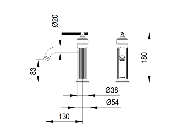 Смеситель для умывальника ETERNA BRONZE 171-BR