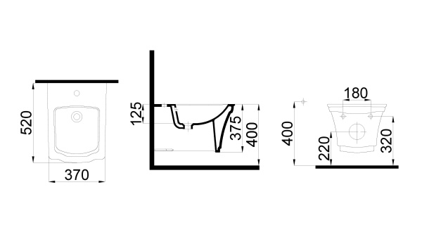 Биде подвесное Boheme Hermitage 953-CR