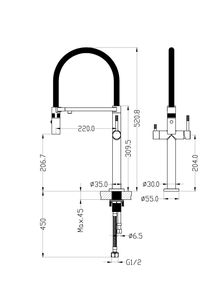 Смеситель для кухни Boheme Uno 115-CB
