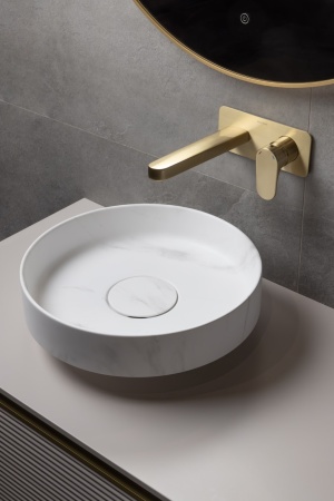 Раковина накладная Ø40 см ArmadiArt Sole Corian 801-CLCT