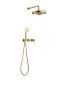 Смеситель встроенный + верхний+ ручной душ, ETERNA GOLD 174-G