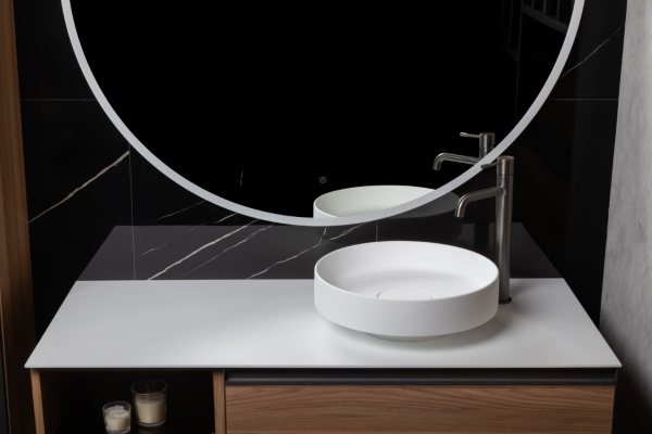 Раковина накладная Ø40 см ArmadiArt Sole Corian 801-MW