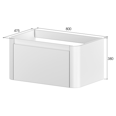 Тумба с раковиной VOI 80CM STONEFINISH DAPHNE (Комплект)