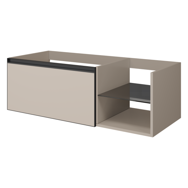 QUATRO 6 120см (80+40) тумба DAPHNE профиль ANTHRACITE c подсветкой 790-M6-120-D-A-LED