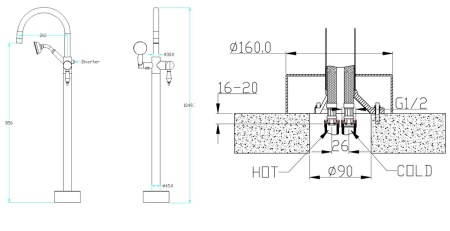 Смеситель для ванны Boheme Medici 309-BLC