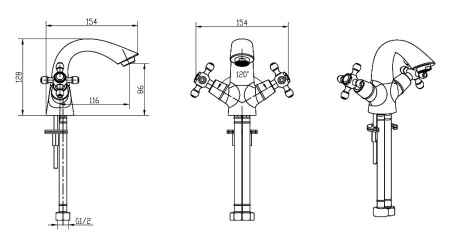 Смеситель для раковины Boheme Royal 271-Royal