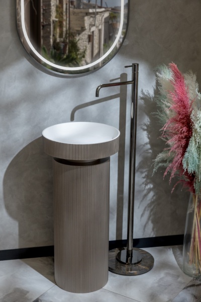 Раковина накладная Ø40 см ArmadiArt Sole Corian 801-R-D