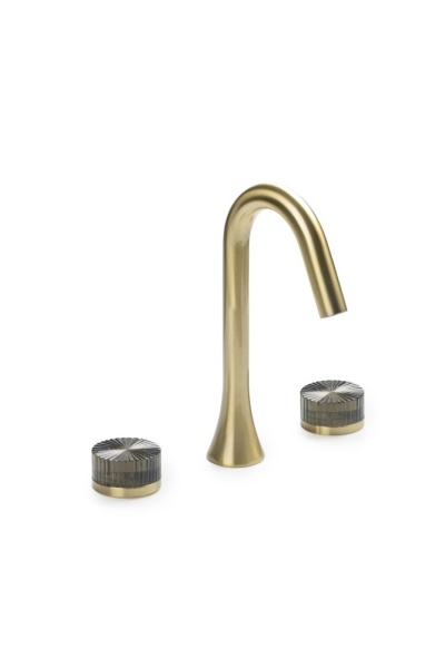 Смеситель из стены SWAN на 3 отв. MATT GOLD STELLA GREEN 153-MG-ST-GREEN
