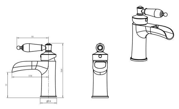 Смеситель для раковины Boheme Vogue 221-PR