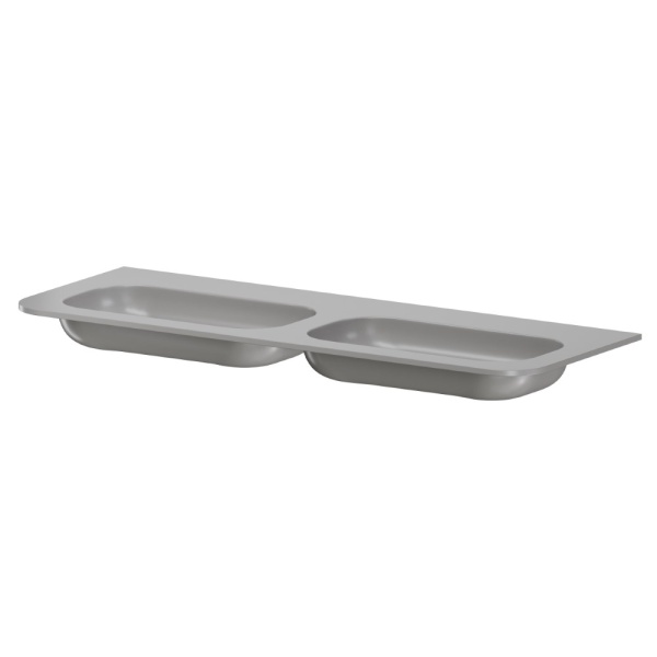 Раковина моноблок VOI 140см (двойной) LUNA 786-140-2-L