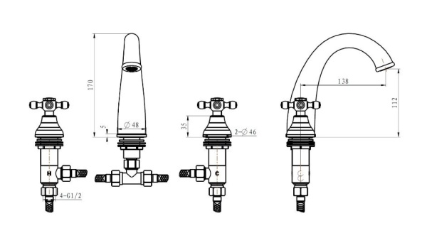 Смеситель для раковины Boheme Tradizionale 297-SW