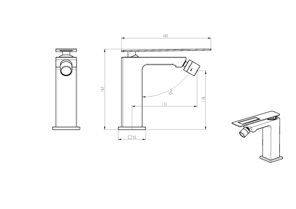 Смеситель для биде Boheme Q 146-WG.2