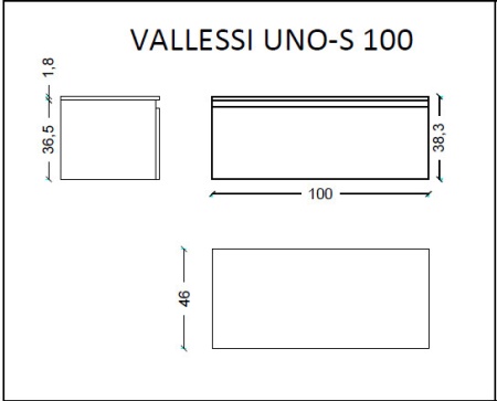 Тумба под столешницу 100 см ArmadiArt Vallessi Uno-S 897-100-A mat