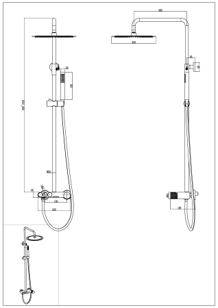 Душевая стойка Boheme Stick 128-BRB