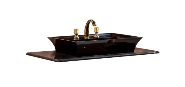 Столешница мрамор 101см Black Toros под LV-6 чашу 857-101-BT