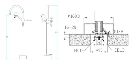 Смеситель для ванны Boheme Brillante 269-BSW