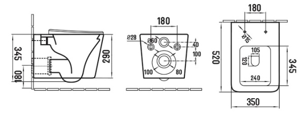 Zen подвесной унитаз с крышкой DAPHNE 967-SET-D