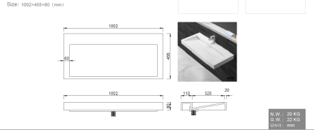 Раковина 100 см ArmadiArt Flat 859-100 продается только в комплекте с тумбой