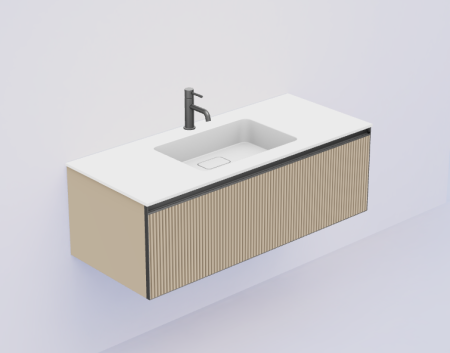 QUATRO 1 120CM тумба рифл DAPHNE профиль ANTHRACITE + внутр. подсв. 790-M1-120-RIB-D-A-LED