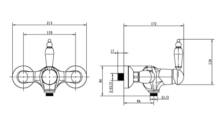 Смеситель для душа Boheme Medici Ripresa 304-BSW