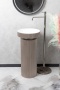 Раковина Ø40 см на пьедестале ArmadiArt Sole Corian 801-R-D+801-Base-Rib-D