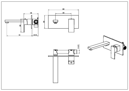 Смеситель для раковины Boheme Qubic 475-BRB