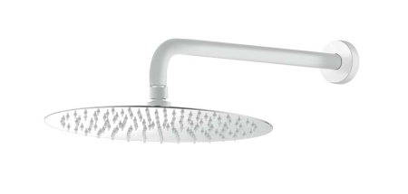 Верхний душ с кронштейном UNO Matt White 30cm  латунь 422-TOP-MW