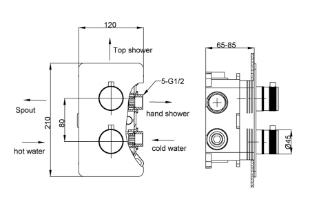 Комплект для душа Boheme Cell 427-GM/134-3-GM/625-GM