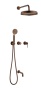 Смеситель встроенный + верхний + ручной душ + излив, ETERNA BRUSHED BRONZE 174-2-BRB