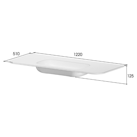 Тумба с раковиной VOI 120CM STONEFINISH LUNA (Комплект)