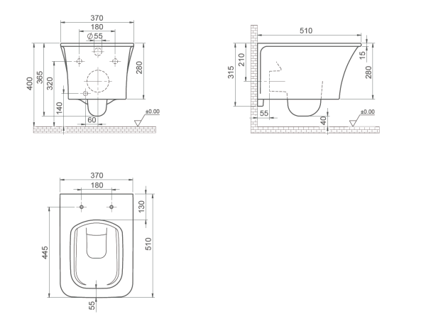 Унитаз подвесной Boheme Mirage 965-W