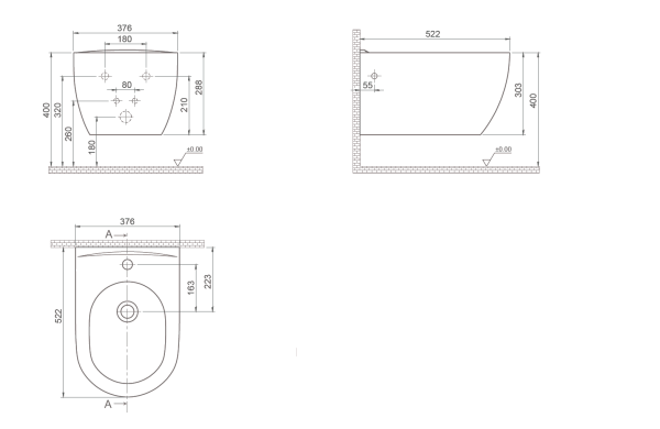 Биде подвесное Boheme Bianca 964-WM