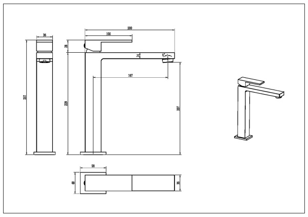 Смеситель для раковины Boheme Qubic 472-SGM