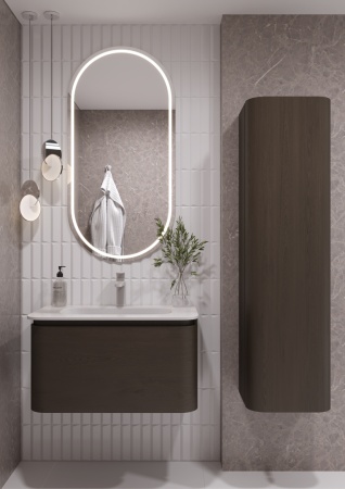 OVALE 1 полка 80CM ШПОН тумба + раковина OV0110100-080