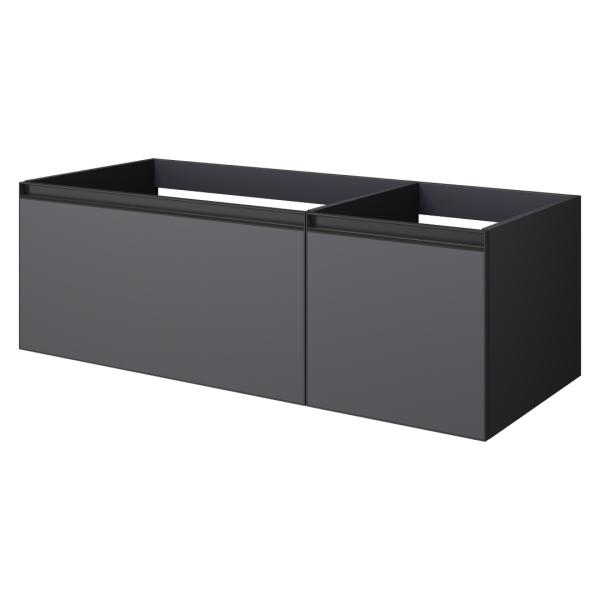 QUATRO 2 120см (80+40) тумба ANTHRACITE профиль ANTHRACITE с подсветкой 790-M2-120-A-A-LED