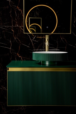 Раковина накладная рифленая Corian 400*130 ral6005 801-R-ral6005