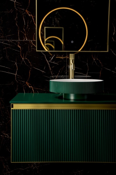 Раковина накладная рифленая Corian 400*130 ral6005 801-R-ral6005