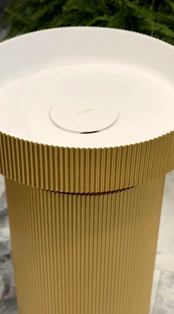 Раковина Ø40 см на пьедестале ArmadiArt Sole Corian 801-R-G+801-Base-R-G