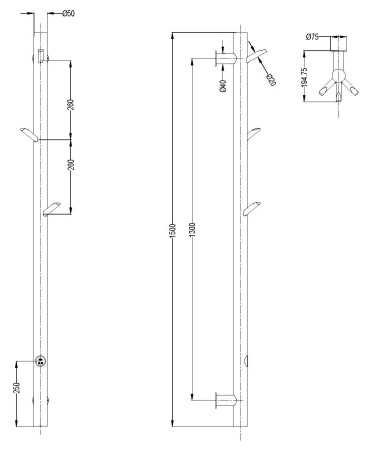 Полотенцесушитель электрический OAK CHROME новый 50мм 724-50-CR