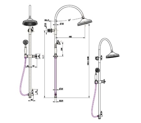 Душевая стойка Boheme Medici 401-PR