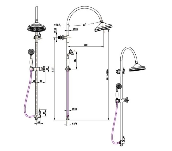 Душевая стойка Boheme Medici 401-PR