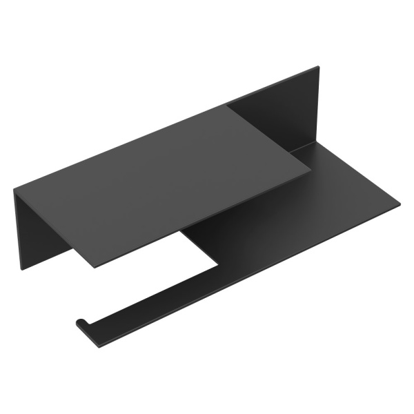 Держатель для туалетной бумаги c полкой Qubic Black 10721-2-B