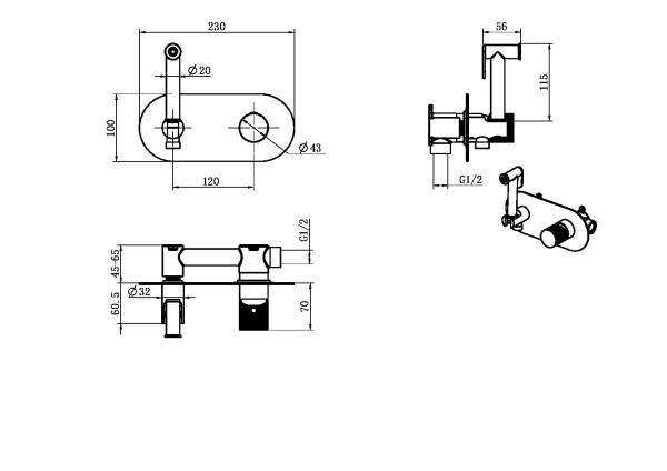 Гигиенический душ Boheme Stick 127-CB.4