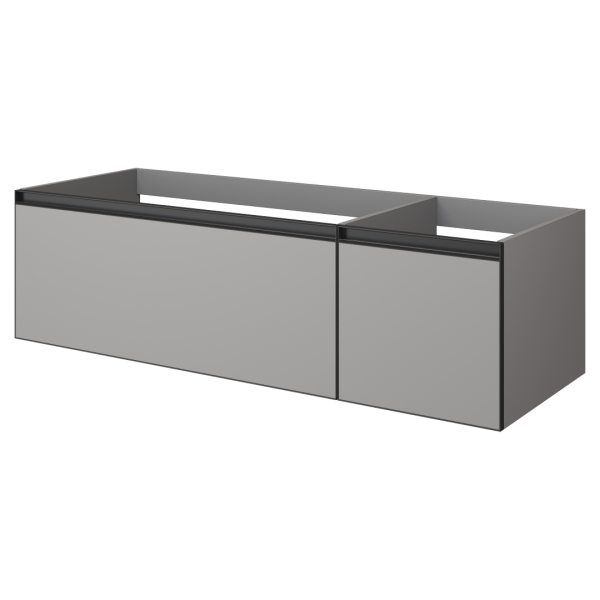 QUATRO 2 140см (100+40) тумба LUNA профиль ANTHRACITE c подсветкой 790-M2-140-L-A-LED