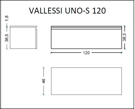 Тумба под столешницу 120 см ArmadiArt Vallessi Uno-S 897-120-L
