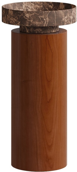 Раковина Ø40 см на пьедестале ArmadiArt Sole Corian 801-ED+801-Base-Rwood